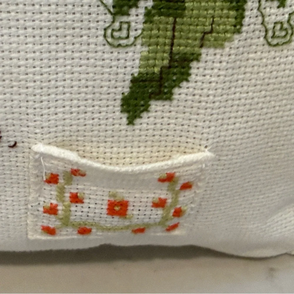Vintage Hand Cross Stitched‎ Tooth Fairy Pillow (10